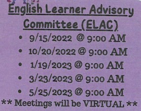 ELAC Meetings